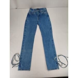 Levis Made & Crafted 501 Original Fit Blue Tab Button Fly Tie Ankle Accent 24x32